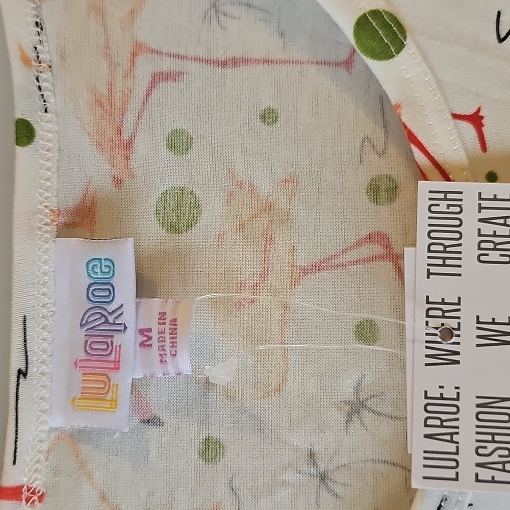 Lularoe sz medium rare Flamingo Morgan Flare tee shirt new with tags WT331 - Picture 2 of 7